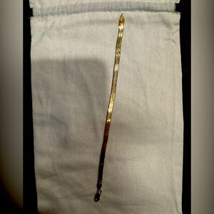 4 MM Gold Vermeil Herringbone bracelet . made in Italy.